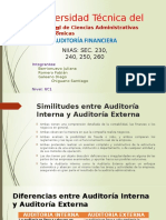 Similitudes y Diferencias Auditoría Int. y Ext.