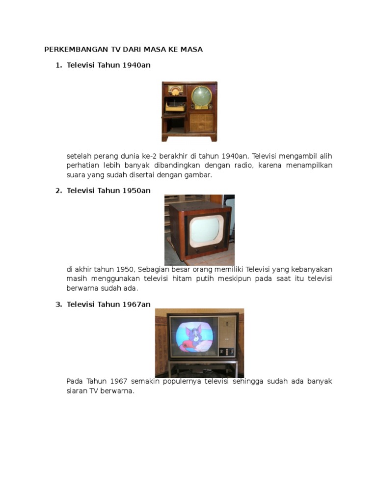 Perkembangan TV Dari Masa Ke Masa | PDF
