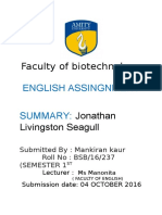 Faculty of Biotechnology: English Assingnment Summary