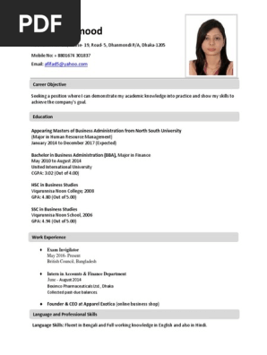 CV sample