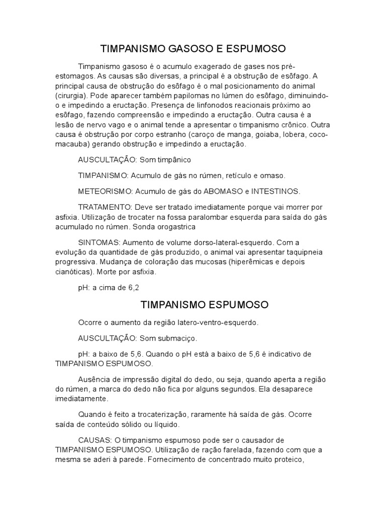 Timpanismo Gasoso e Espumoso PDF