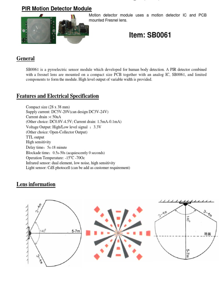 PIR Module PDF | PDF | Sensor | Electronic Engineering