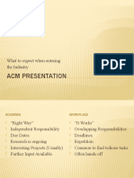 ACM Presentation - Academia v. Workplace
