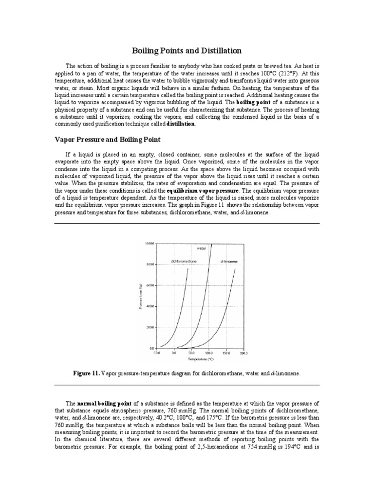 Boiling Points and Distillation Guide | PDF