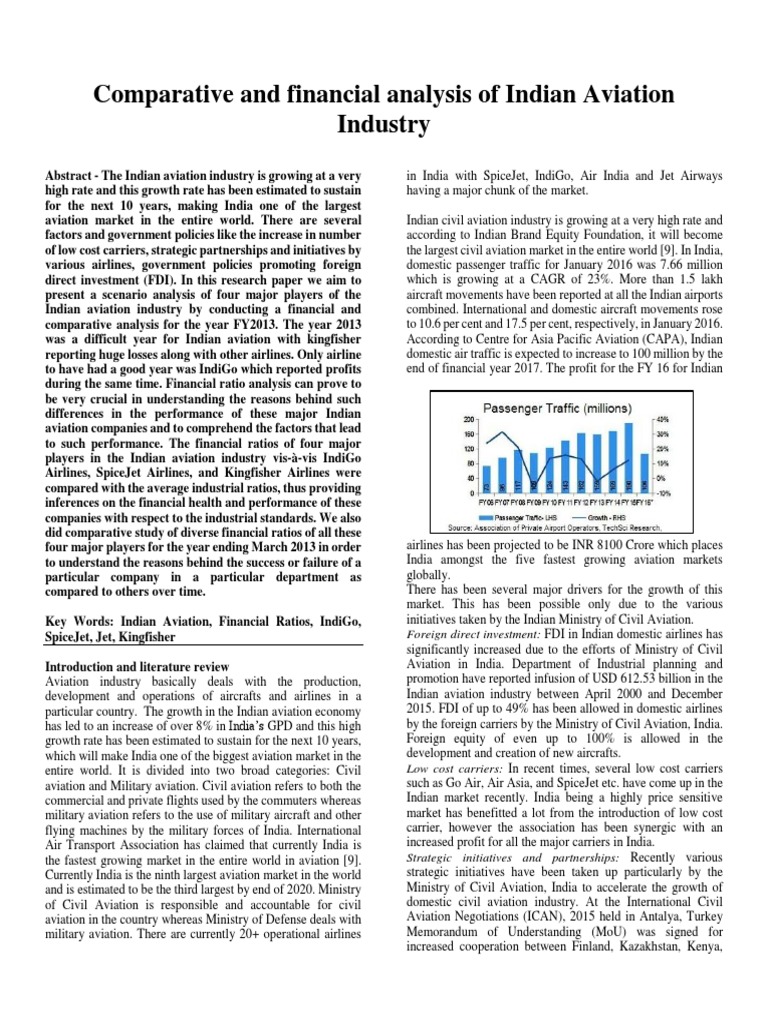 Comparative and Financial Analysis of Indian Aviation Industry | PDF ...