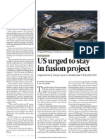 US Urged To Stay in Fusion Project