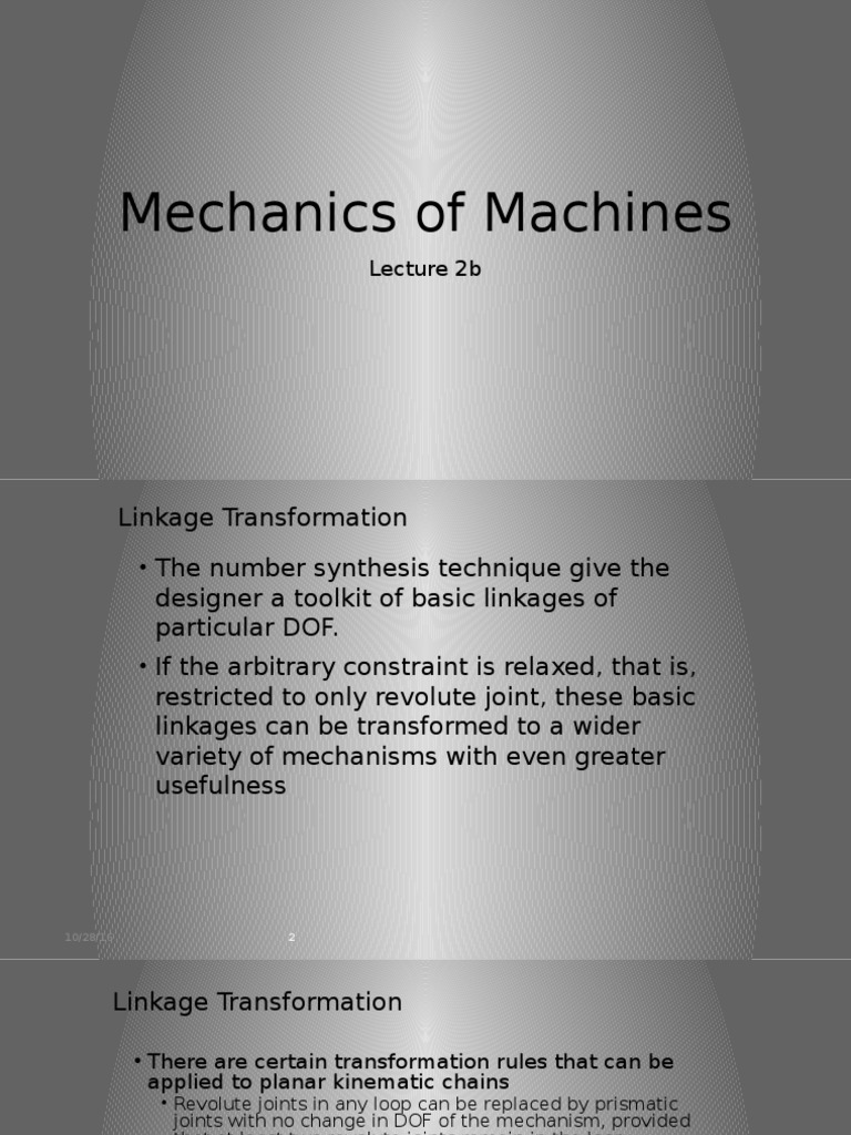 Linkage Transformation Pdf Systems Theory Machines