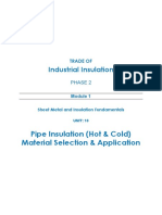 Pipe Insulation (Hot & Cold) Material Selection & Application