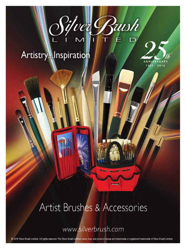 Silver Brush Limited SI-1808S 8-Piece Silver Stencil Brush Set