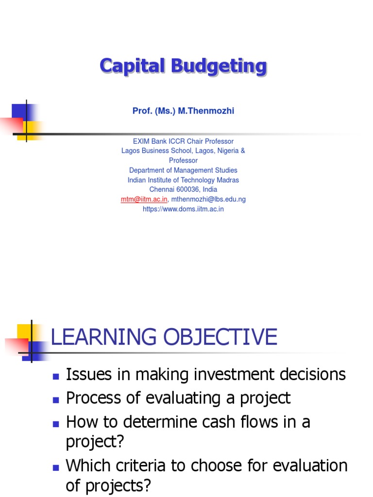 LBS - Capital Budgeting.2016 | PDF | Net Present Value | Internal Rate ...