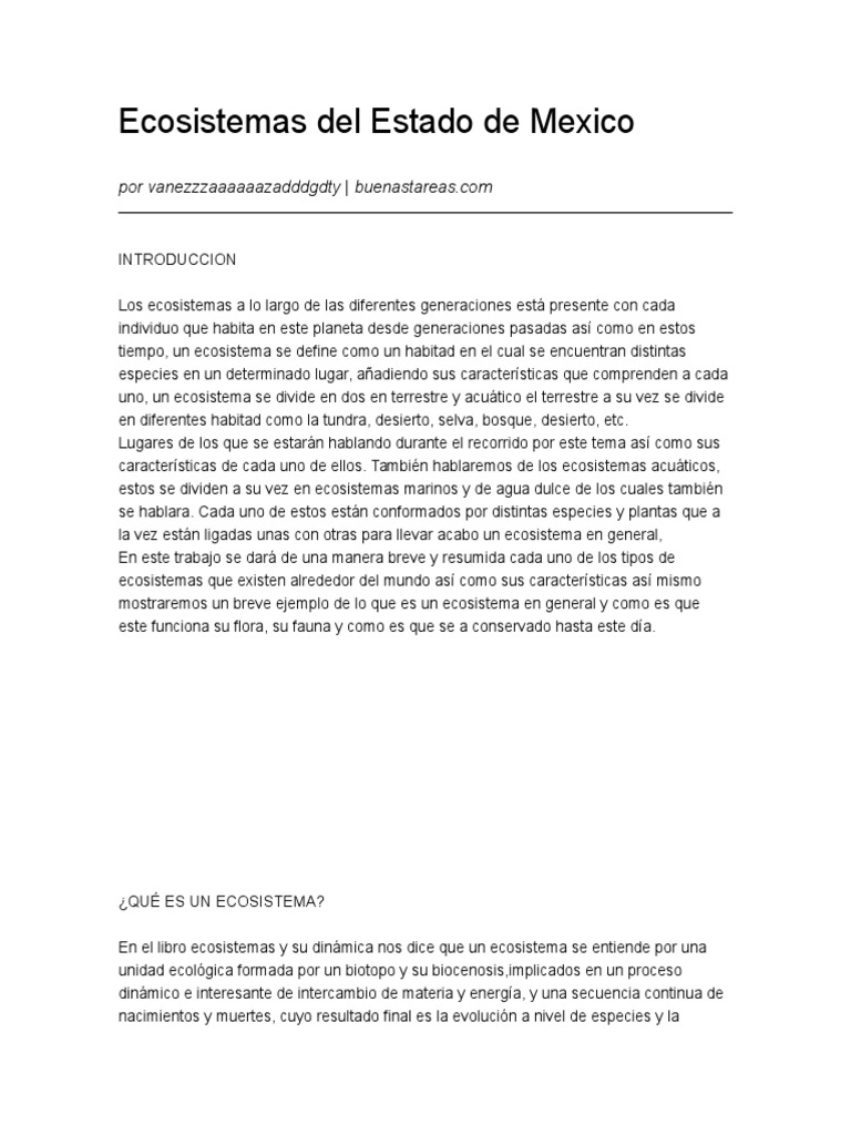 Ecosistemas del Estado de México | PDF | Ecosistema | Selva