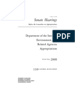SENATE HEARING, 110TH CONGRESS - Department of The Interior, Environment, and Related Agencies Appropriations For Fiscal Year 2009