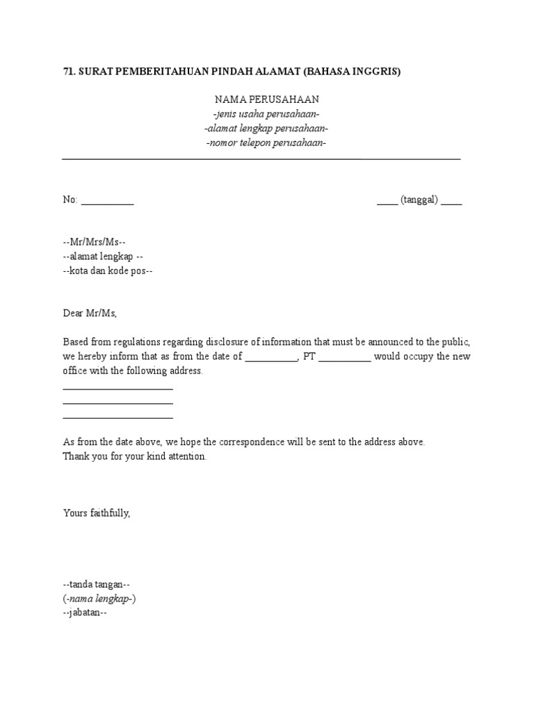 Contoh Surat Komplain Bahasa Inggris