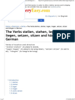 The Verbs Stellen, Stehen, Legen, Liegen, Setzen, Sitzen and Hängen in German