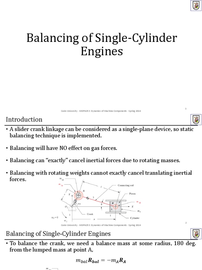 Balancing Techniques for Single-Cylinder Engines | PDF | Propulsion ...