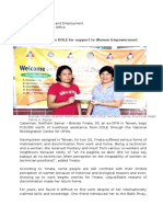 Ex OFW Thanks DOLE For Support To Women Empowerment: Technician Positions) ", Added Ymata