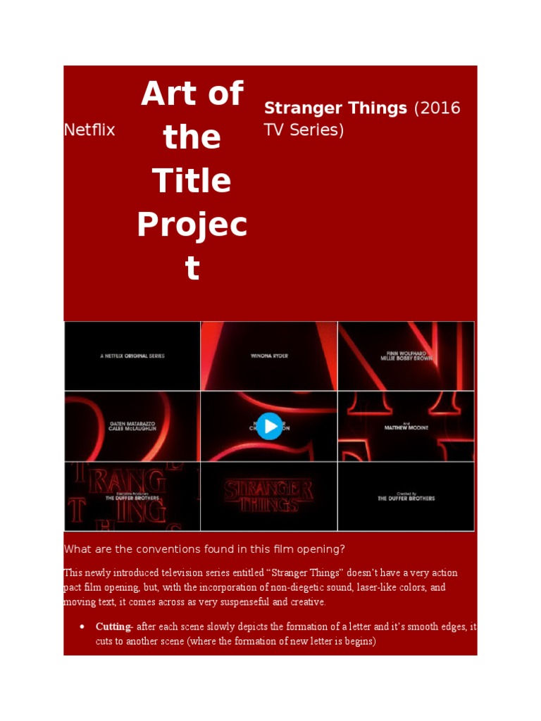 Analyzing Film Openings: Techniques & Genres | PDF | Thriller (Genre ...
