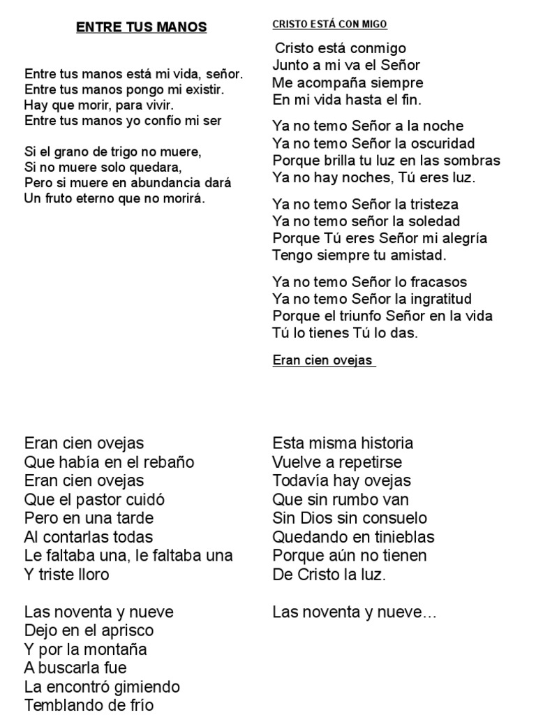 Entre Tus Manos PDF Cristo (título) Amor