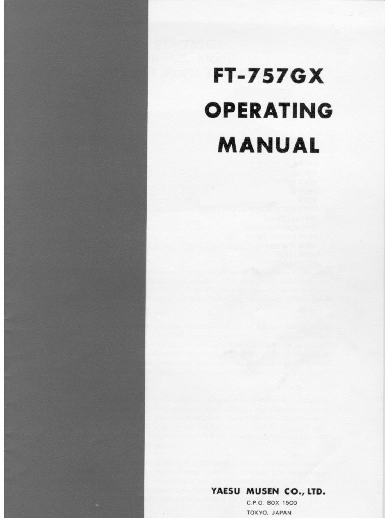 Yaesu FT-757GX Manual | PDF