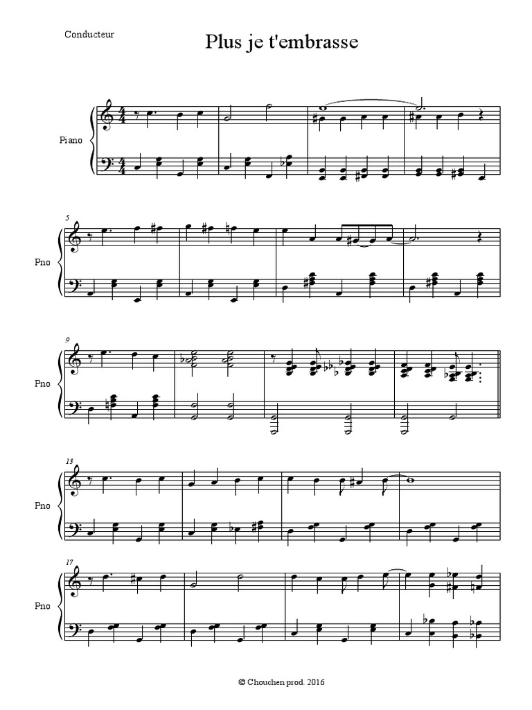 Plus Je t'Embrasse Piano
