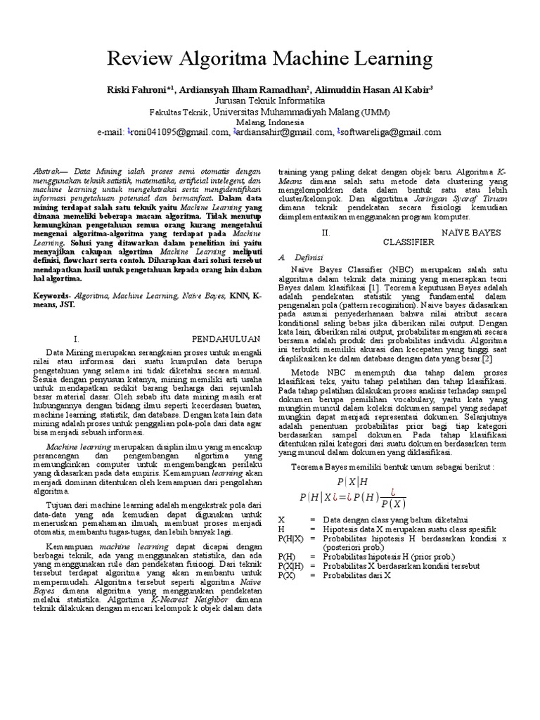 review paper on machine learning