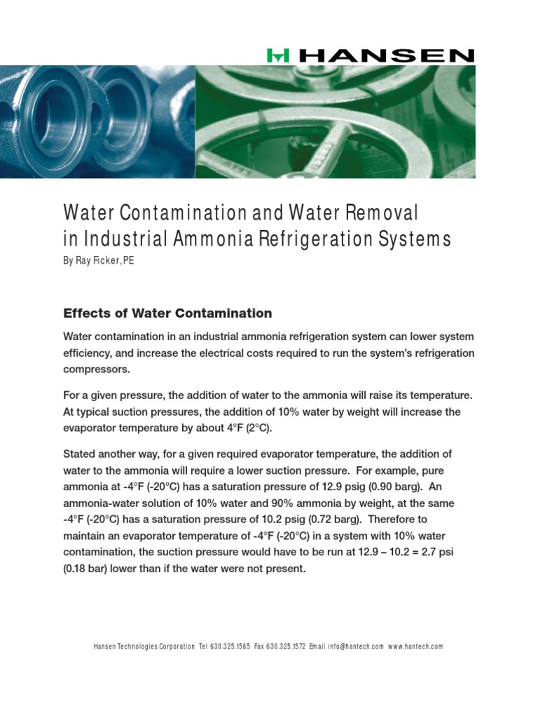 Water Removal in Ammonia Systems | PDF | Heat Exchanger | Atmosphere Of ...