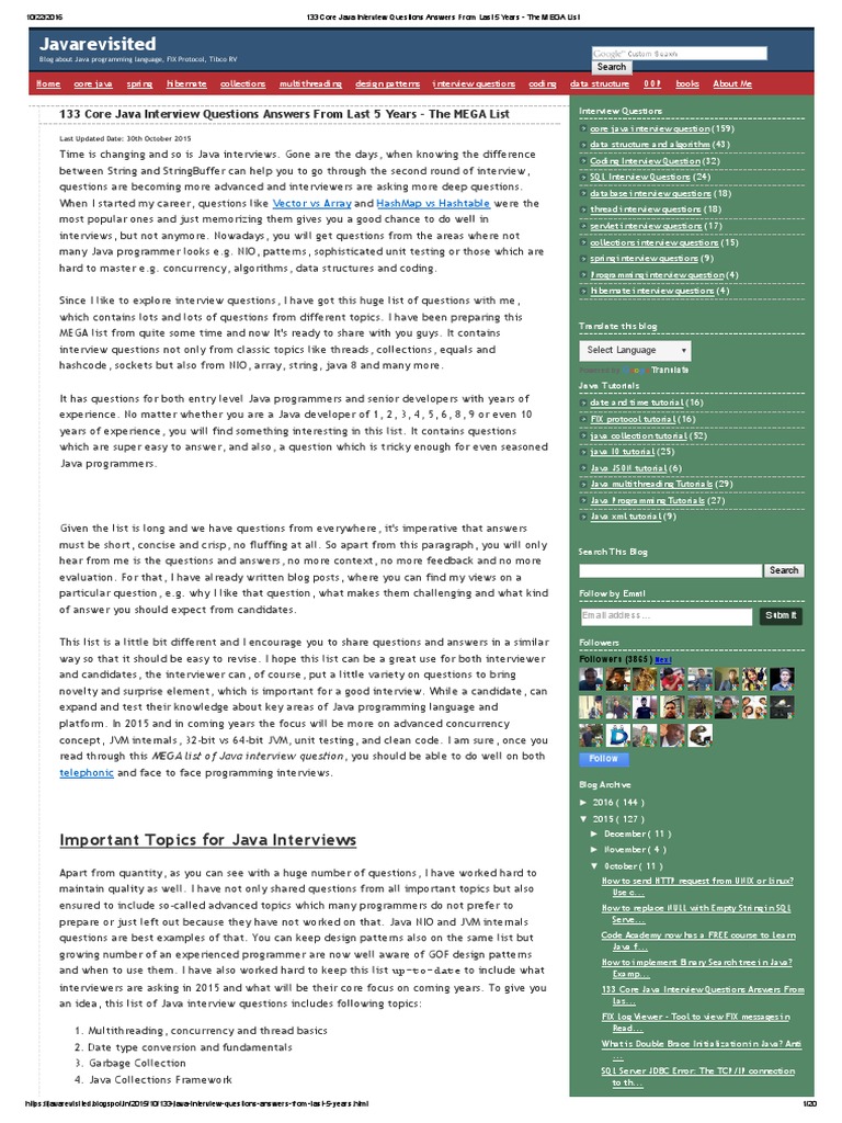 133 Core Java Interview Questions Answers From Last 5 Years - The MEGA ...