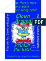 00034 Birthday Party Games for Children - Children's Clown Around Theme Birthday Party Kit and Party Games for ages 5 to 8