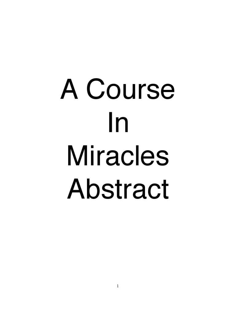 A Course in Miracles Abstract | PDF | Jesus | Truth