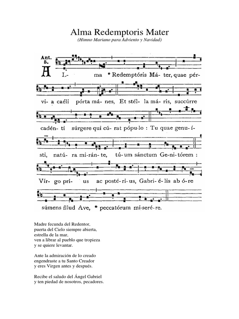 Alma Redemptoris Mater | PDF | Espiritualidad catolica | Adoración ...