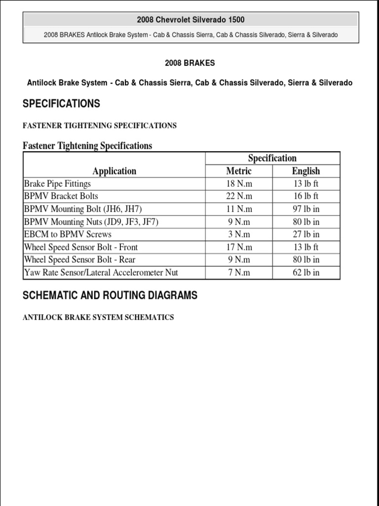 Antilock Brakes PDF Chevrolet Silverado Anti Lock Braking System