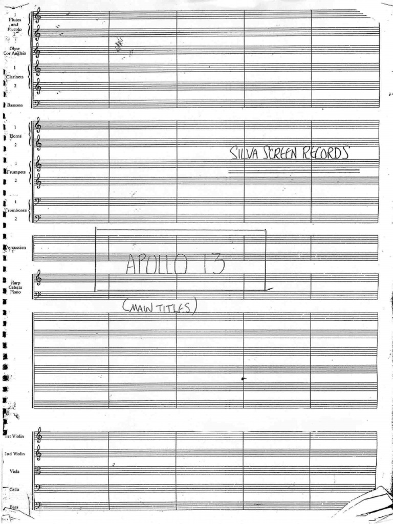 Main Title - Appolo 13 (Full Orchestra Score) James Horner | PDF