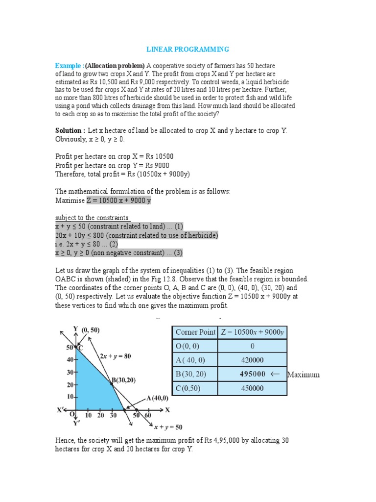 MAXIMISE PROFIT USING LINEAR PROGRAMMING | PDF | Linear Programming ...