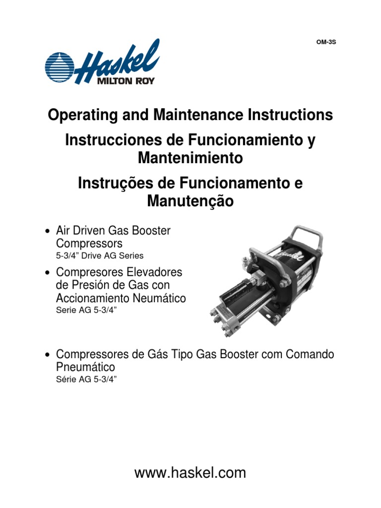 Gas Booster 5 0.75 Series Models AG AGD AGT S PDF | PDF | Gases ...