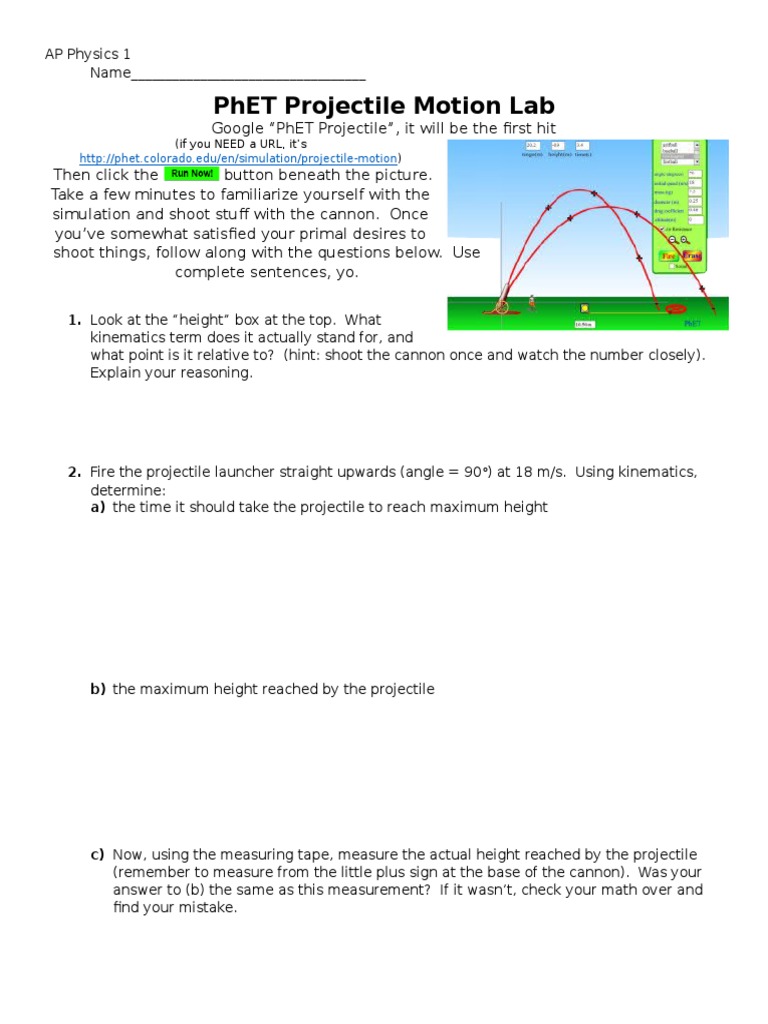 worksheet Projectile Motion Worksheet Answers physics pre ap projectile motion lab report custom paper academic report