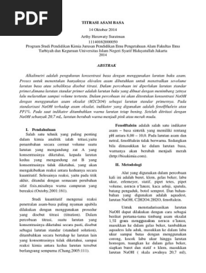 Jurnal Titrasi Asam Basa