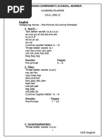 UKG English Syllabus