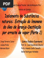 Extração Do Limoneno Do Óleo de Laranja LIC 2009