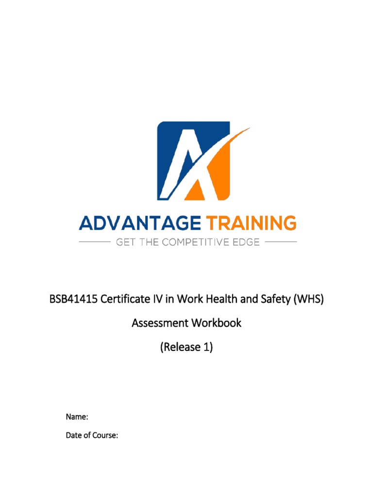 Assessment Workbook BSB41415 Certificate IV in Work Health and Safety