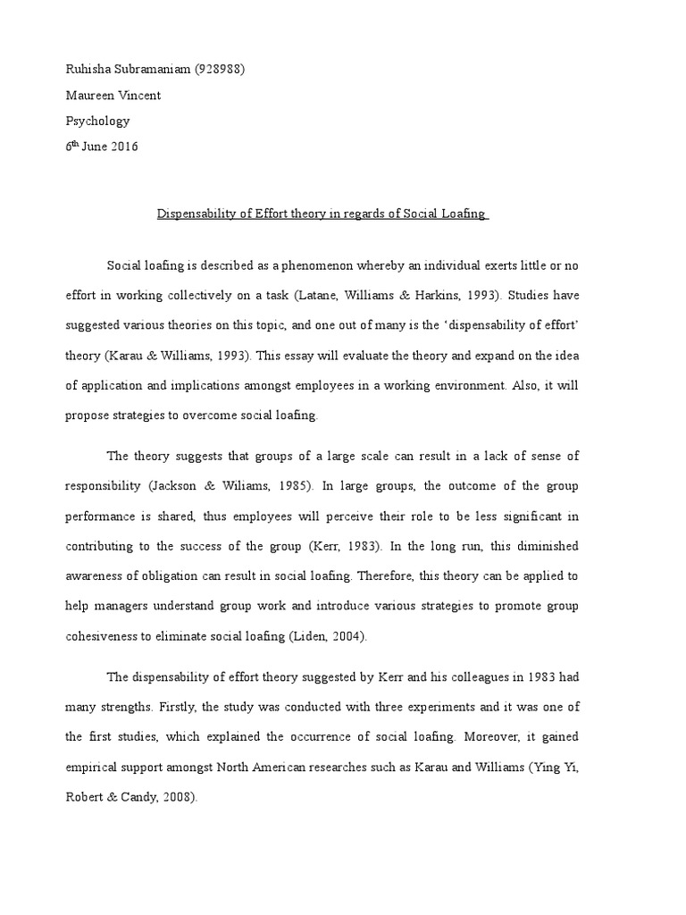 Example of social loafing psychology picture