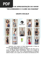 Roteiro Para a Apresentação Do Show Clube Da Esquina