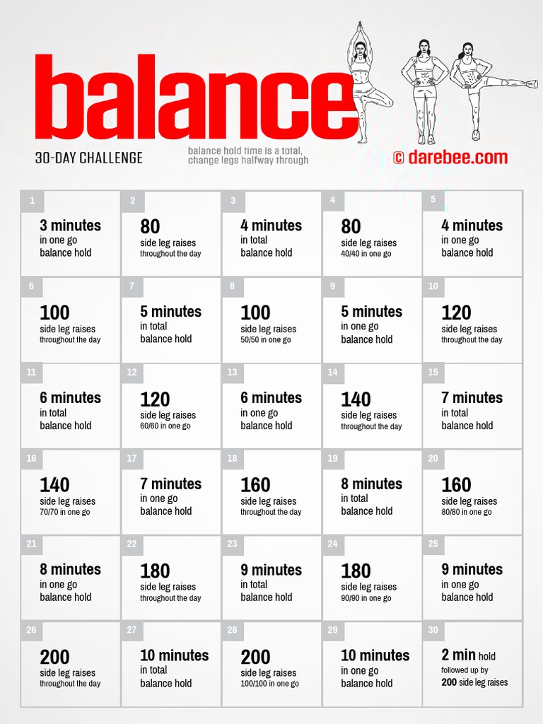 Daily Balance and Side Leg Raise Routine | PDF