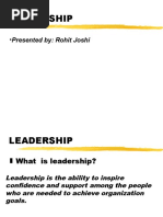 Leadership: - Presented By: Rohit Joshi