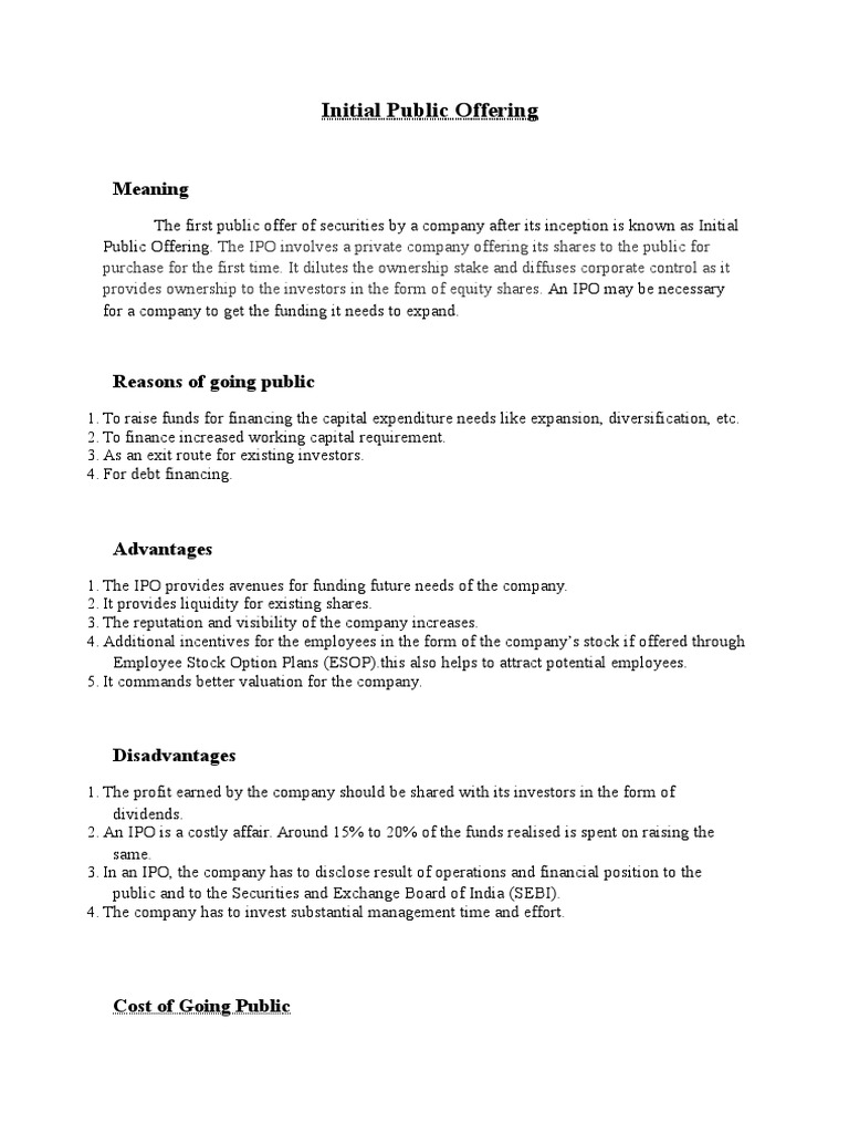 Understanding Initial Public Offerings (IPOs) | PDF | Business
