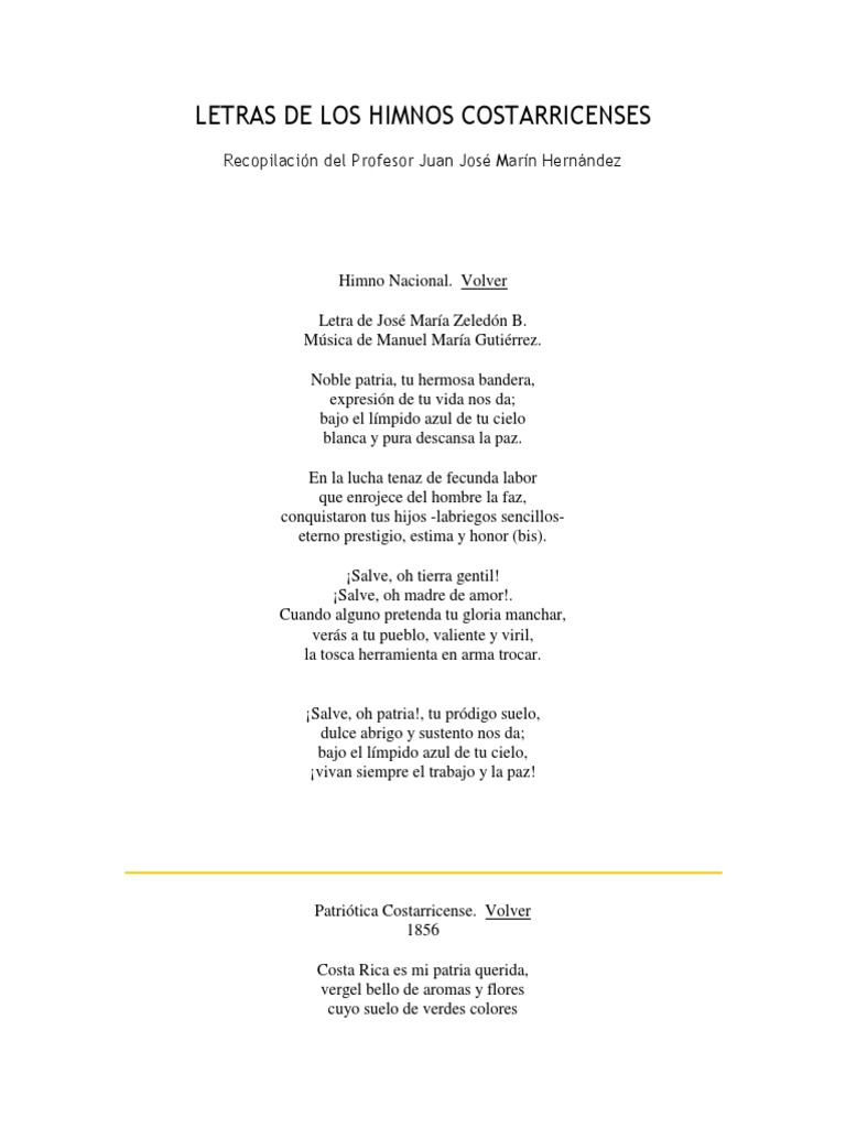 Letras de Himnos y Canciones Patrióticas | PDF | Naturaleza