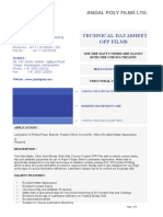 Technical Datasheet Opp Films: Jindal Poly Films LTD