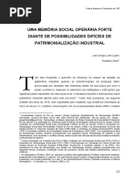Leite Lopes,JS; Alvim,R. Uma Memória Social Operária...