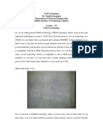 VLSI Technology Dr. Nandita Dasgupta Department of Electrical Engineering Indian Institute of Technology, Madras Lecture - 38 CMOS Technology