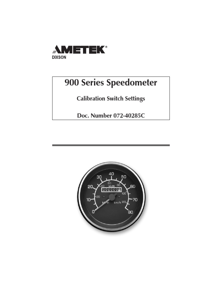 900 Series Speedometer Calibration Switch Settings Technology
