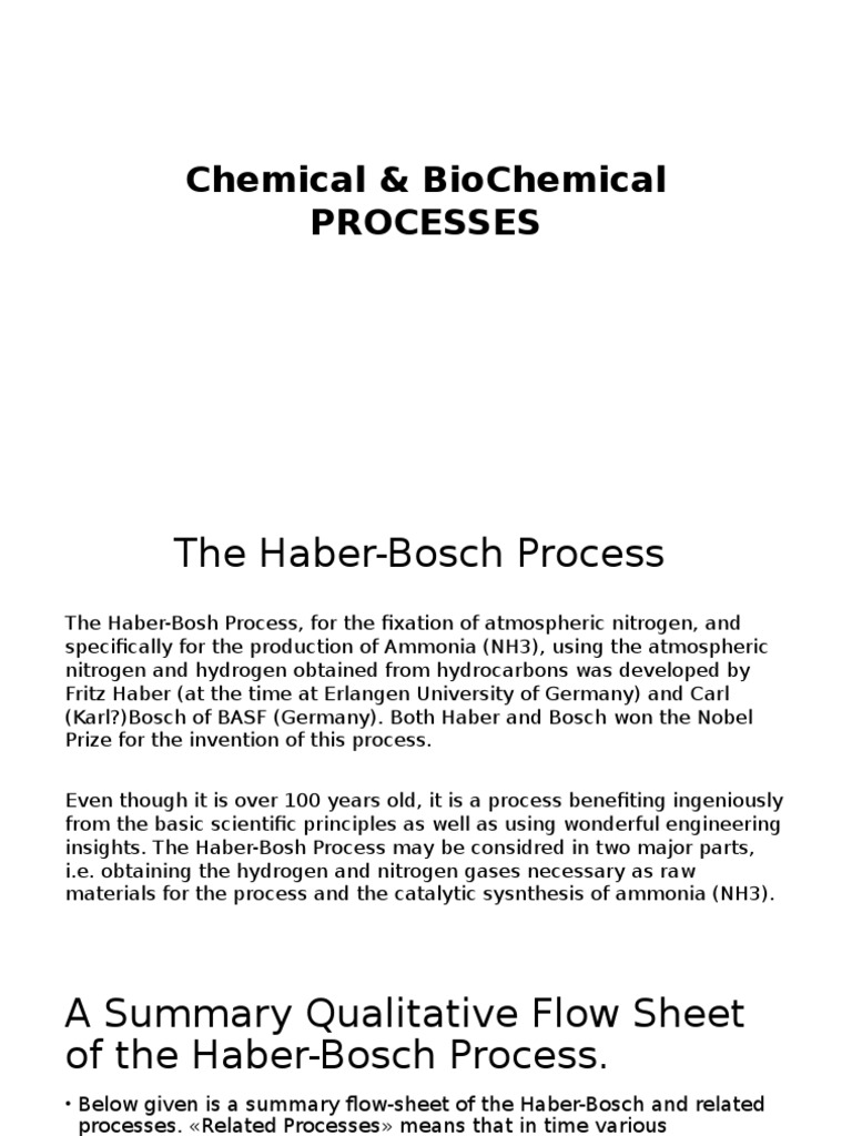 Importance of the Haber-Bosch Process | PDF | Oil Refinery | Chemical ...